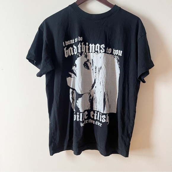 Billie Eilish I Want to do Bad Things to you Graphic Tee Size Medium Cotton On - Picture 1 of 6